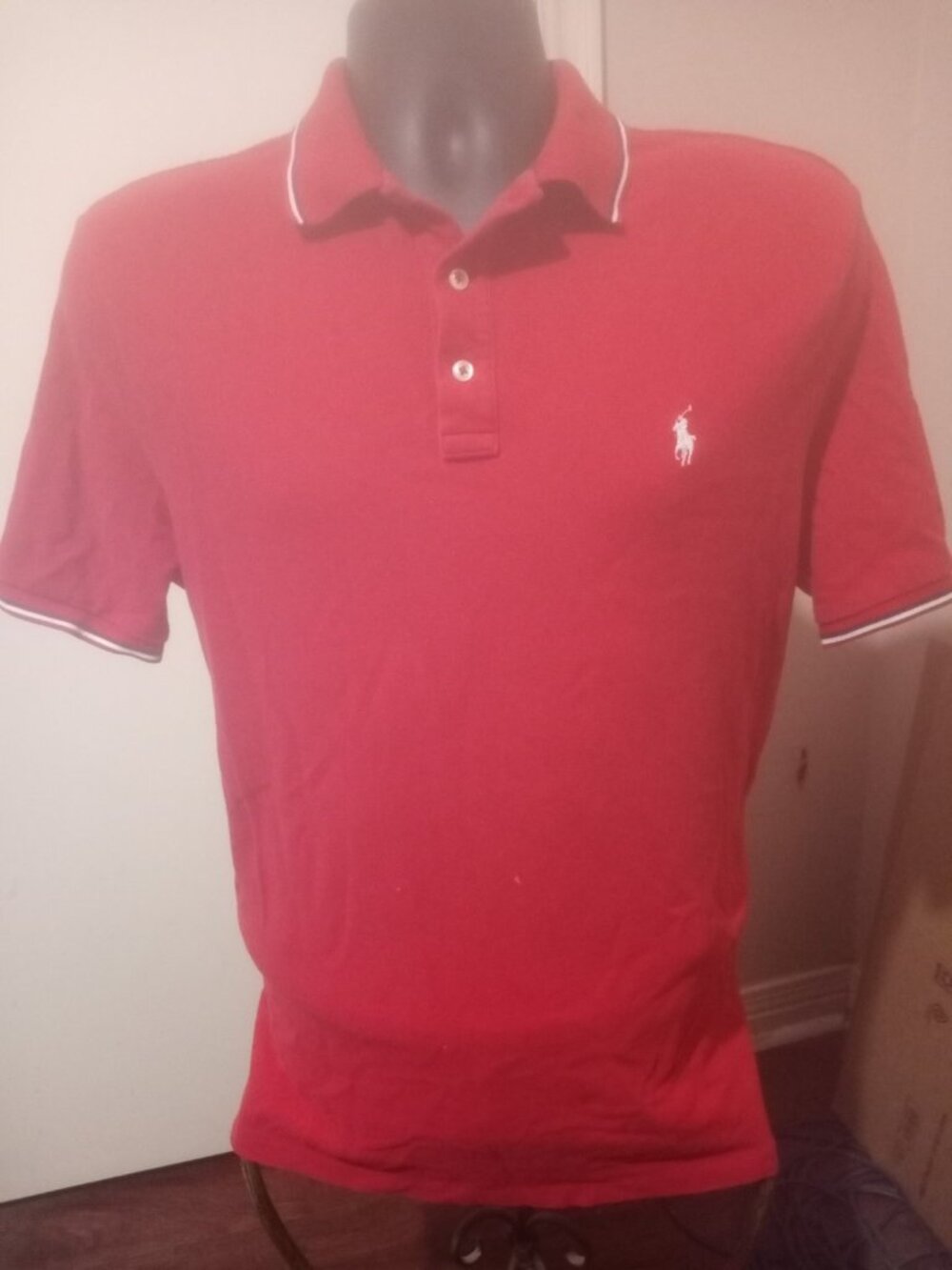 Polo Ralph Lauren Mens Polo Shirt Large L Short Sleeve Red Classic Fit